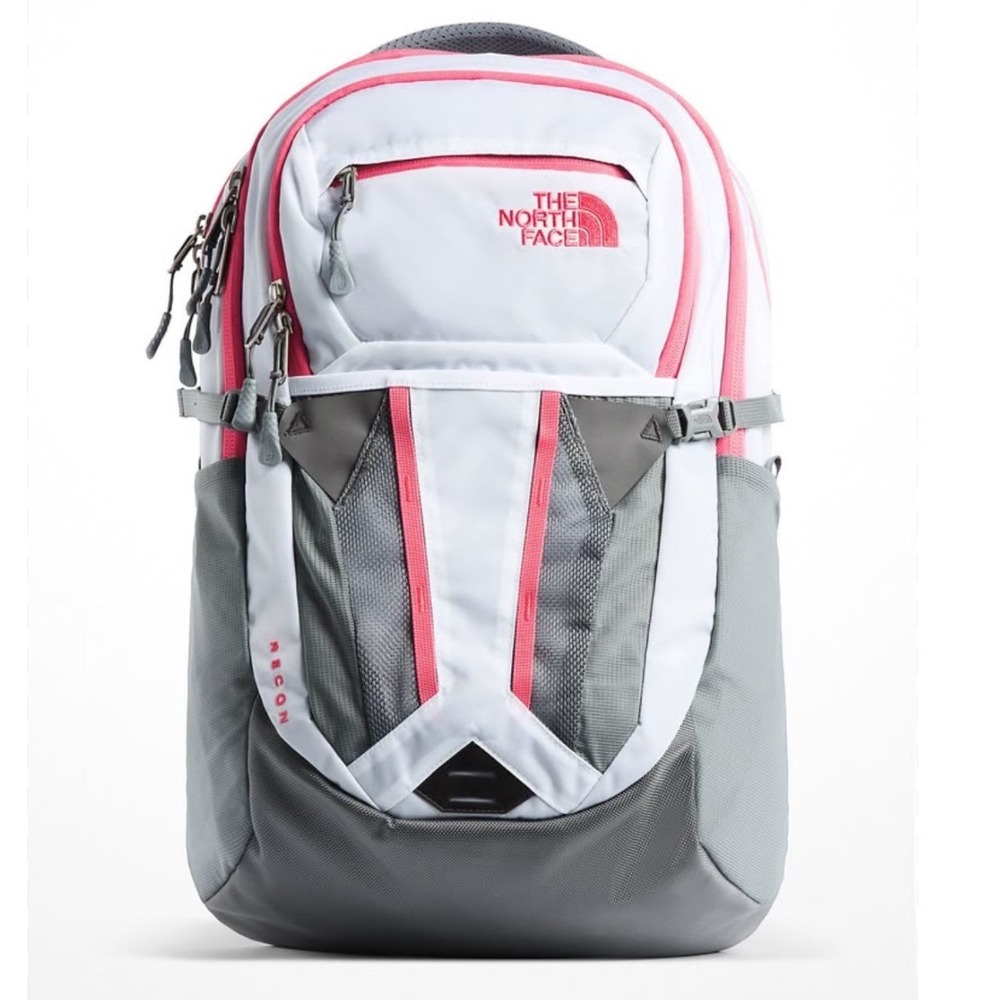 The North Face Recon Grey Pink Laptop Bag Hiking Travel Backpack Unisex